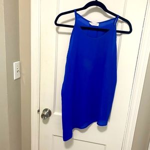 Right side high low tank blouse - royal blue